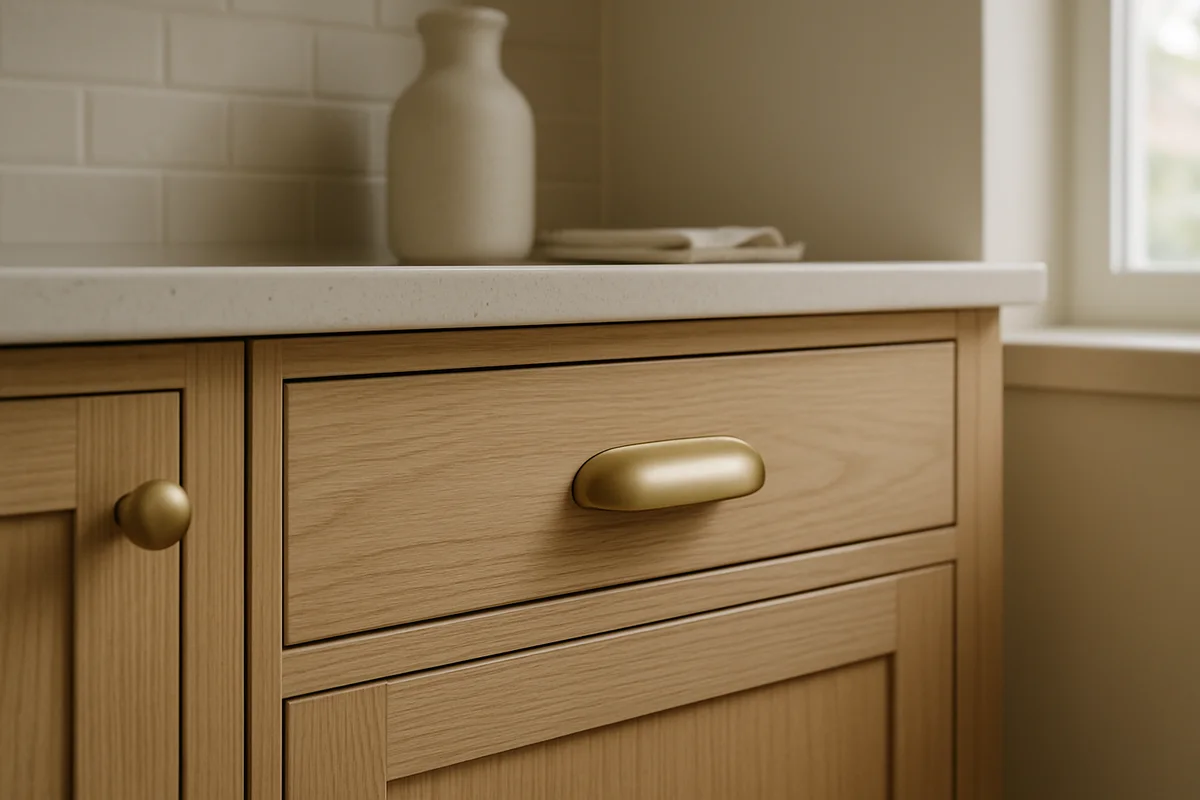 Cover for Cabinet hardware: comfort before finish